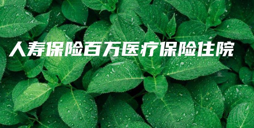 人寿保险百万医疗保险住院-保点通