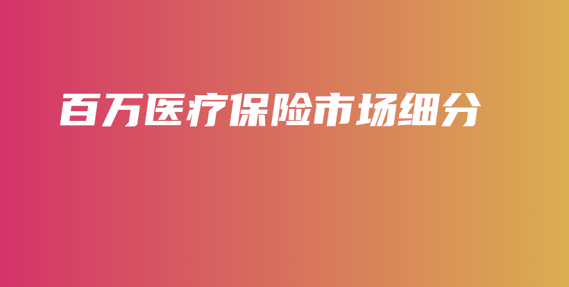 百万医疗保险市场细分-保点通