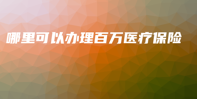 哪里可以办理百万医疗保险-保点通