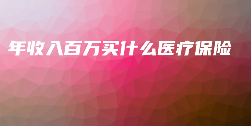年收入百万买什么医疗保险-保点通