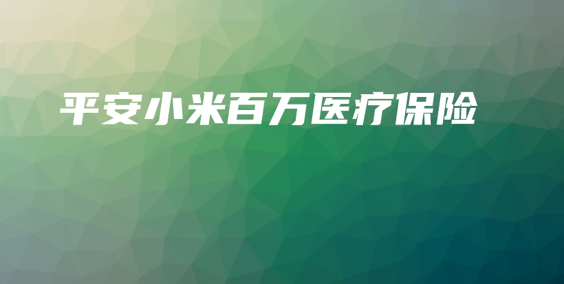 平安小米百万医疗保险-保点通