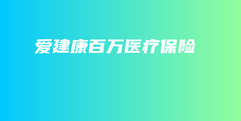 爱建康百万医疗保险-保点通