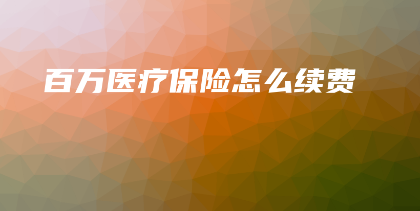 百万医疗保险怎么续费-保点通