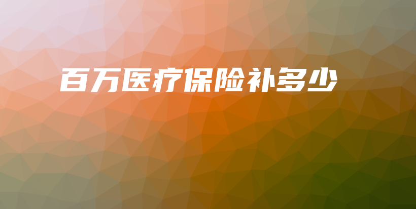 百万医疗保险补多少-保点通