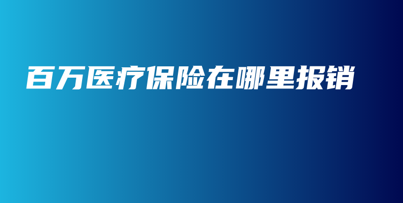 百万医疗保险在哪里报销-保点通
