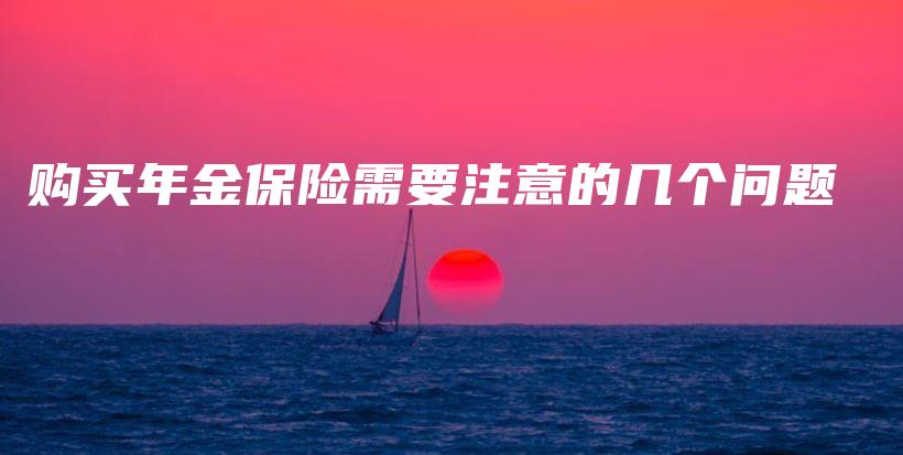 购买年金保险需要注意的几个问题-保点通