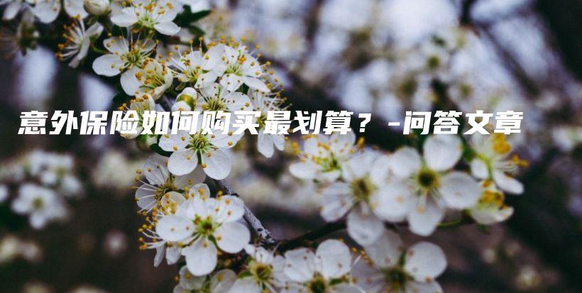 意外保险如何购买最划算？-问答文章-保点通