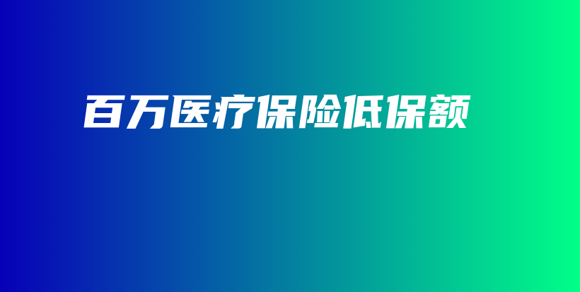 百万医疗保险低保额-保点通
