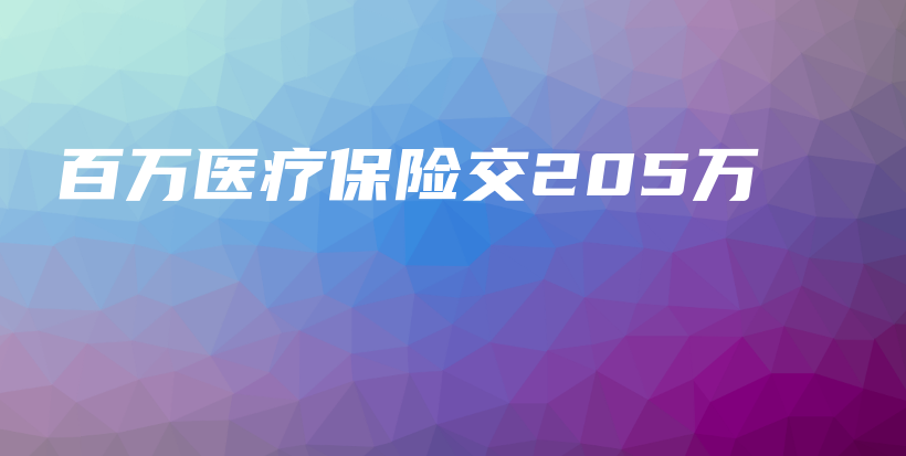 百万医疗保险交205万-保点通