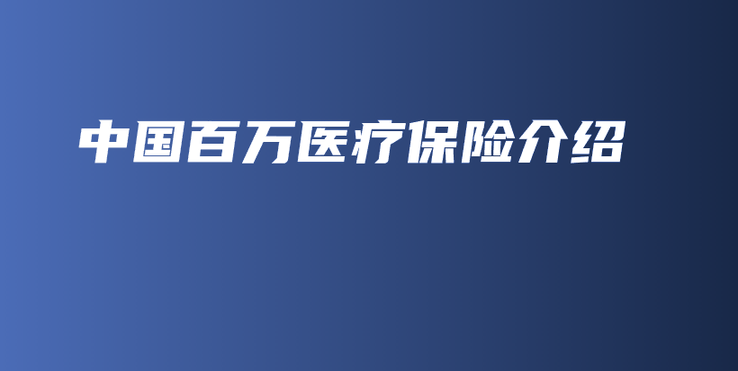 中国百万医疗保险介绍-保点通