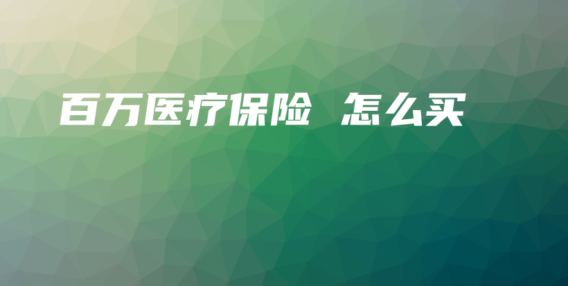 百万医疗保险 怎么买-保点通