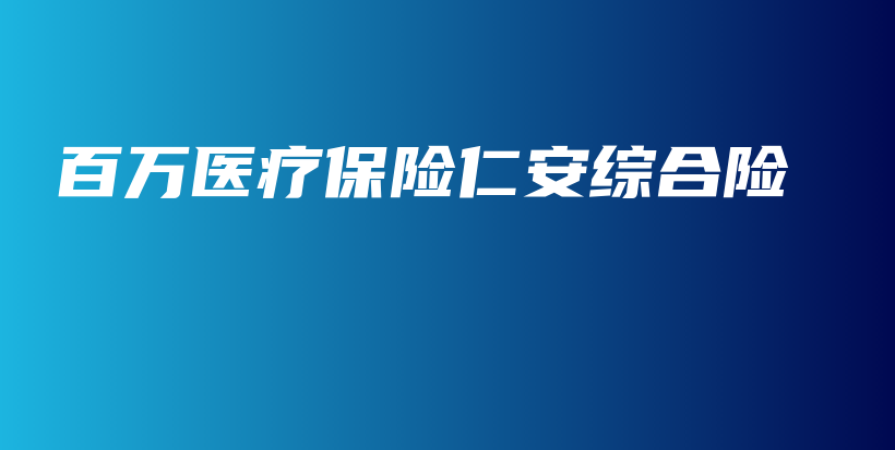 百万医疗保险仁安综合险-保点通