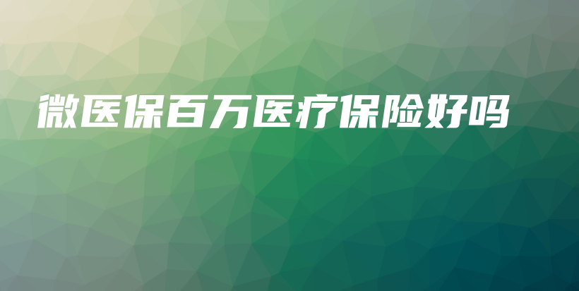 微医保百万医疗保险好吗-保点通