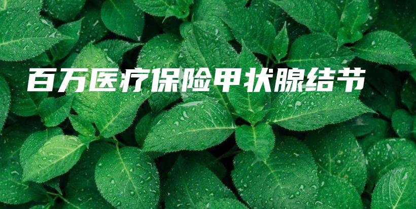 百万医疗保险甲状腺结节-保点通