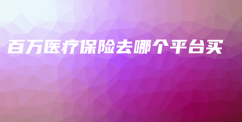 百万医疗保险去哪个平台买-保点通