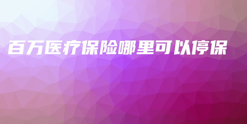 百万医疗保险哪里可以停保-保点通
