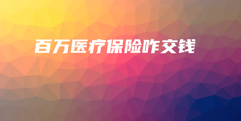 百万医疗保险咋交钱-保点通