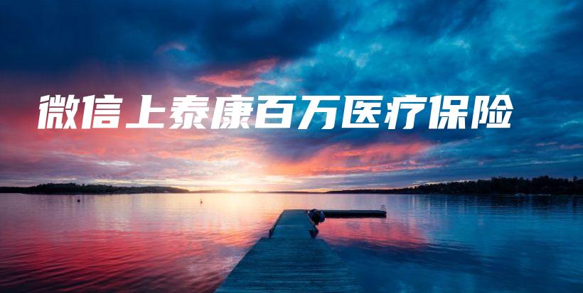 微信上泰康百万医疗保险-保点通