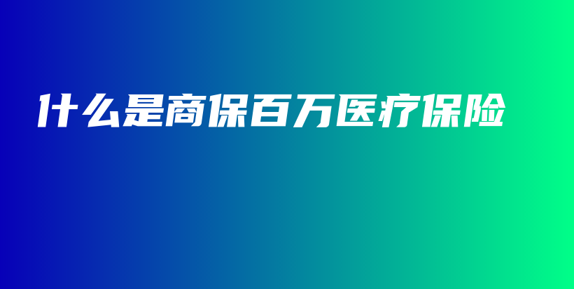 什么是商保百万医疗保险-保点通