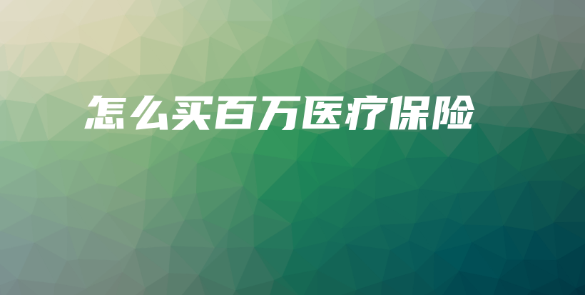 怎么买百万医疗保险-保点通
