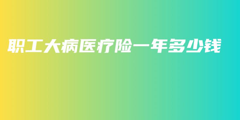 职工大病医疗险一年多少钱-保点通