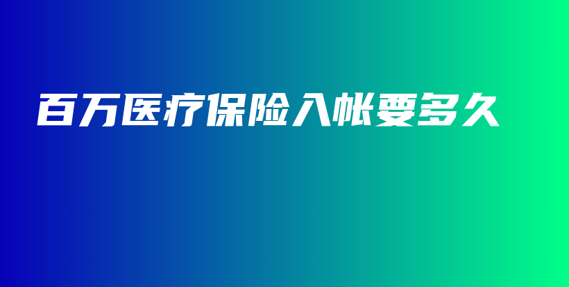 百万医疗保险入帐要多久-保点通