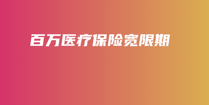 百万医疗保险宽限期-保点通