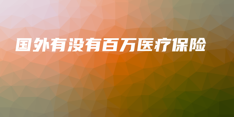 国外有没有百万医疗保险-保点通