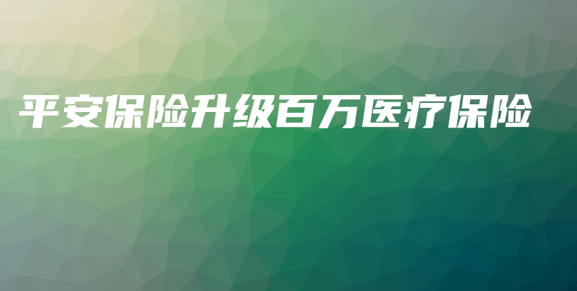 平安保险升级百万医疗保险-保点通