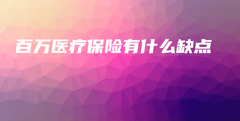 百万医疗保险有什么缺点-保点通