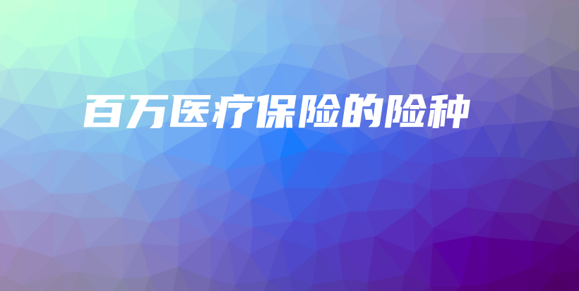 百万医疗保险的险种-保点通