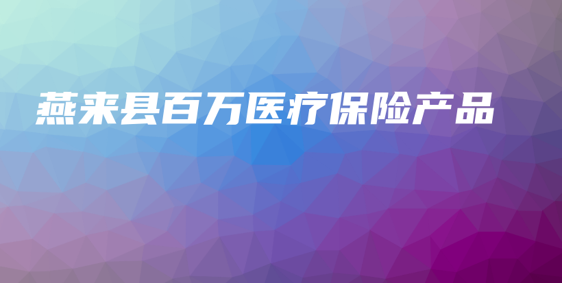 燕来县百万医疗保险产品-保点通