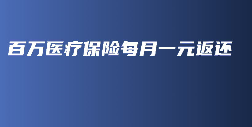 百万医疗保险每月一元返还-保点通