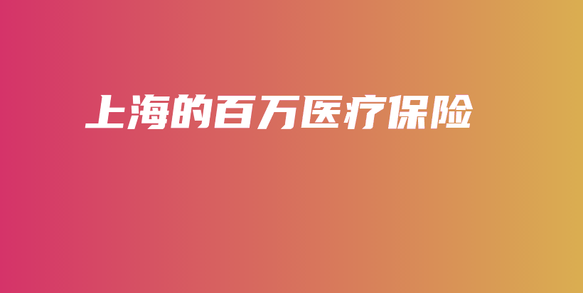 上海的百万医疗保险-保点通