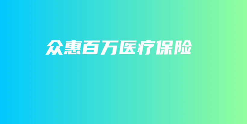 众惠百万医疗保险-保点通