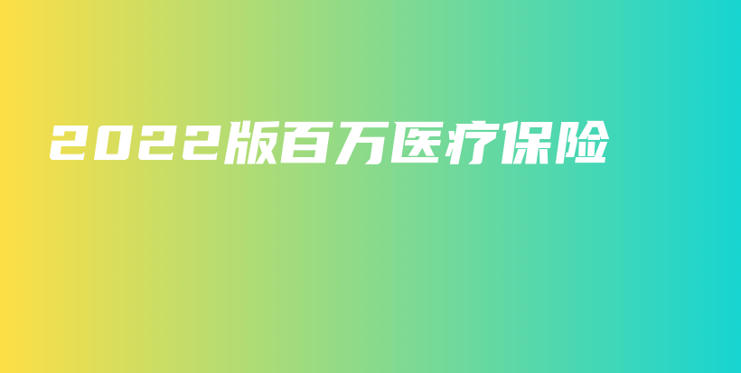 2022版百万医疗保险-保点通