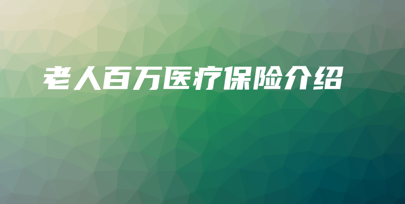 老人百万医疗保险介绍-保点通