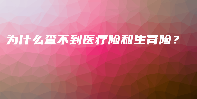 为什么查不到医疗险和生育险？-保点通