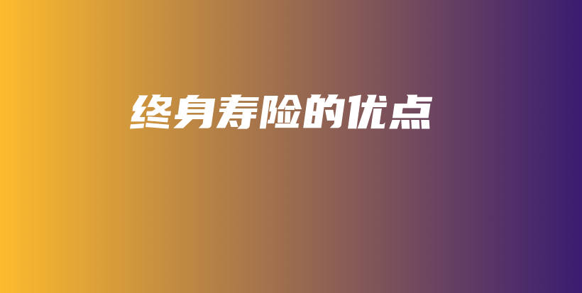 终身寿险的优点-保点通