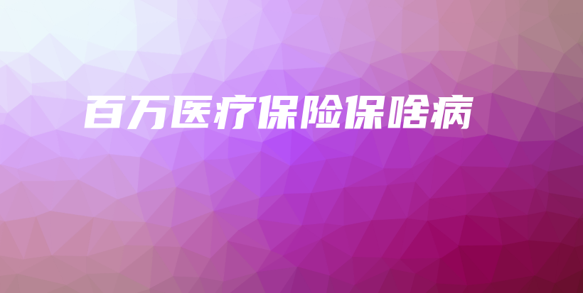 百万医疗保险保啥病-保点通