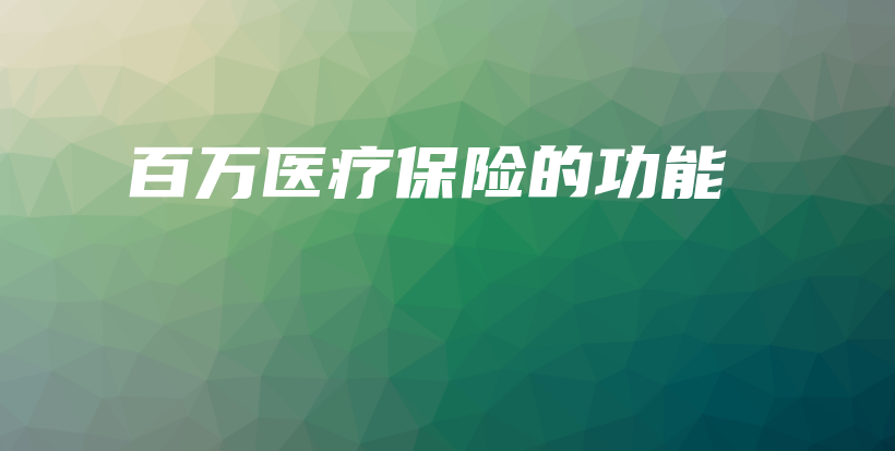 百万医疗保险的功能-保点通