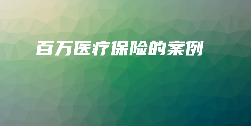 百万医疗保险的案例-保点通