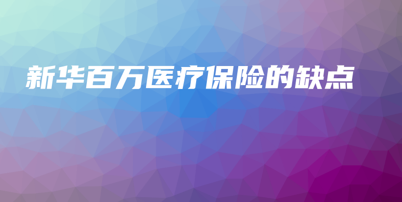 新华百万医疗保险的缺点-保点通