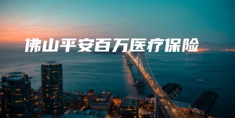 佛山平安百万医疗保险-保点通