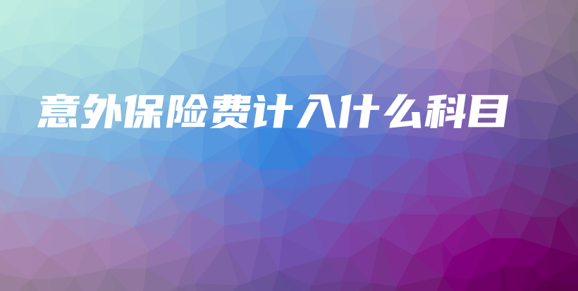 意外保险费计入什么科目-保点通