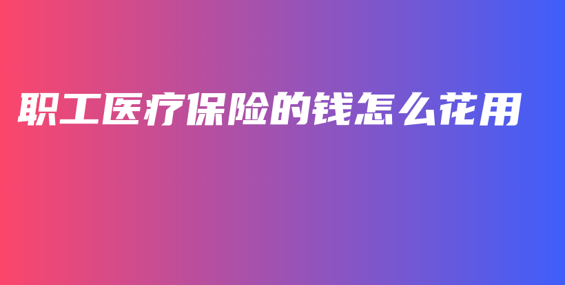 职工医疗保险的钱怎么花用-保点通