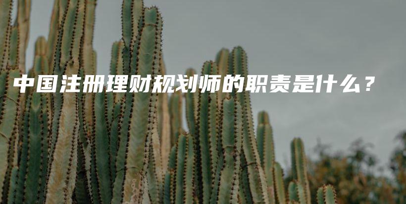 中国注册理财规划师的职责是什么？-保点通