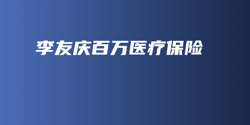 李友庆百万医疗保险-保点通