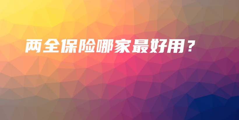 两全保险哪家最好用？-保点通