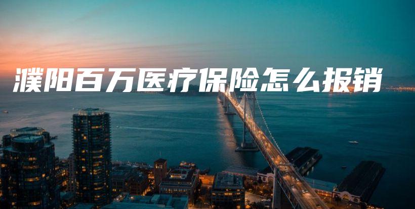 濮阳百万医疗保险怎么报销-保点通